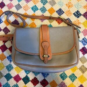 Dooney and Bourke Gray and Brown Leather Shoulder Bag